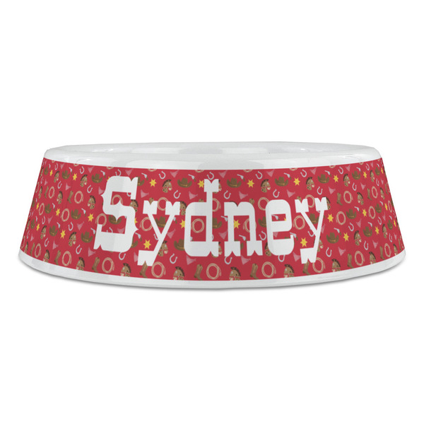 Red Western Plastic Pet Bowls - Large - FRONT