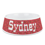 Red Western Plastic Dog Bowl - Medium (Personalized)