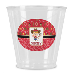 Red Western Plastic Shot Glass (Personalized)