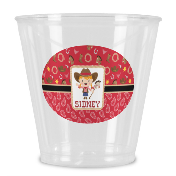 Custom Red Western Plastic Shot Glass (Personalized)