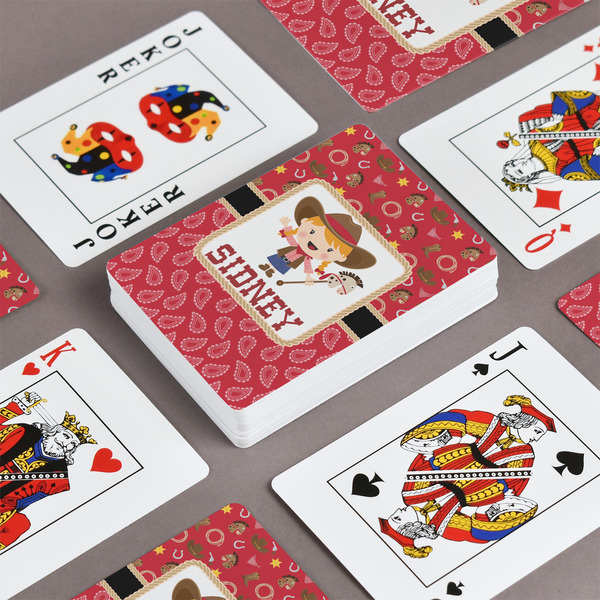 Red Western Playing Cards - Front & Back View