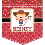 Red Western Iron On Faux Pocket (Personalized)