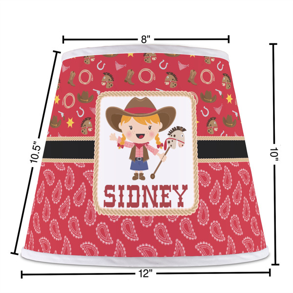 Red Western Poly Film Empire Lampshade - Dimensions