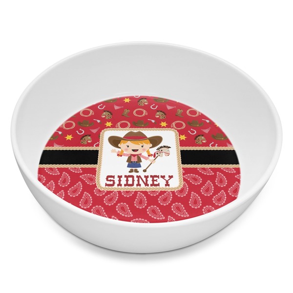 Custom Red Western Melamine Bowl - 8 oz (Personalized)