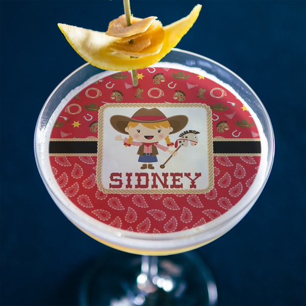 Red Western Printed Drink Topper - XLarge - In Context