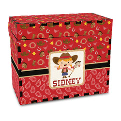Red Western Wood Recipe Box - Full Color Print (Personalized)