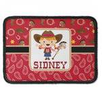 Red Western Iron On Rectangle Patch w/ Name or Text