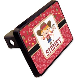 Red Western Rectangular Trailer Hitch Cover - 2" (Personalized)