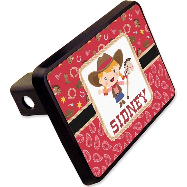Custom Red Western Rectangular Trailer Hitch Cover - 2" (Personalized)
