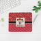 Red Western Rectangular Mouse Pad - LIFESTYLE 2