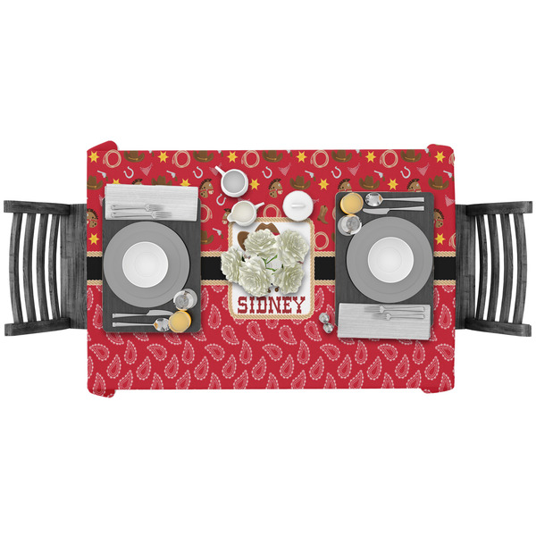 Red Western Rectangular Tablecloths - LIFESTYLE