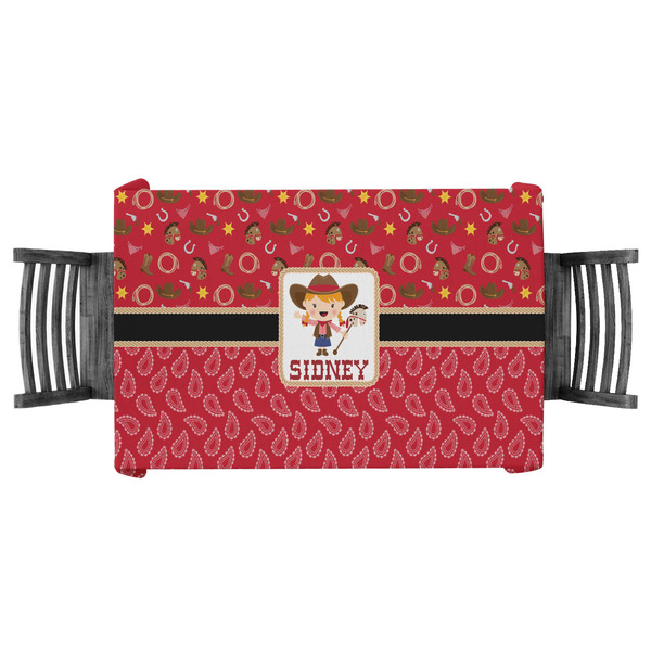 Custom Red Western Tablecloth - 58"x58" (Personalized)
