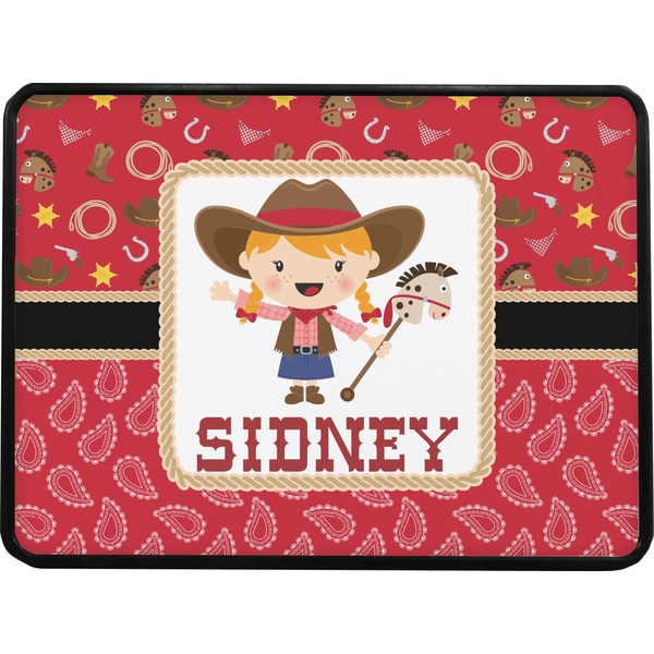 Red Western Rectangular Trailer Hitch Cover (Personalized)