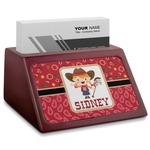 Red Western Red Mahogany Business Card Holder (Personalized)