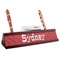 Red Western Red Mahogany Nameplates with Business Card Holder - Angle
