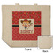 Red Western Reusable Cotton Grocery Bag - Front & Back View
