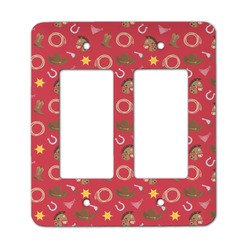 Red Western Rocker Style Light Switch Cover - Two Switch