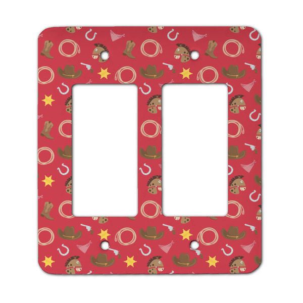 Custom Red Western Rocker Style Light Switch Cover - Two Switch