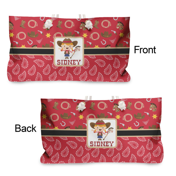 Red Western Large Rope Tote - From & Back View