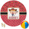 Red Western Round Beach Towel (Personalized)