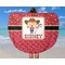 Red Western Round Beach Towel - In Use