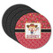 Red Western Round Rubber Backed Coasters - Set of 4 (Personalized)