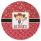 Red Western Round Rubber Backed Coaster (Personalized)