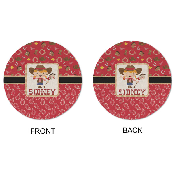 Red Western Round Linen Placemats - APPROVAL (double sided)