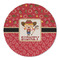 Red Western Round Linen Placemat - Single Sided (Personalized)