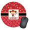 Red Western Round Mouse Pad (Personalized)