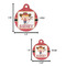 Red Western Round Pet ID Tag - Large - Comparison Scale