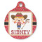 Red Western Round Pet ID Tag - Large - Front