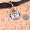 Red Western Round Pet ID Tag - Large - In Context