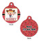 Red Western Round Pet Tag - Front & Back