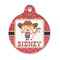 Red Western Round Pet Tag