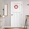 Red Western Round Wall Decal on Door