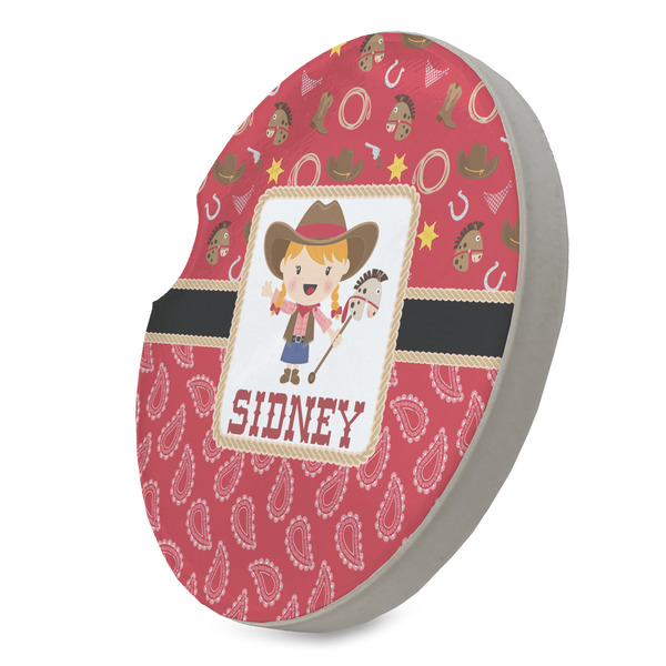 Red Western Sandstone Car Coaster - STANDING ANGLE