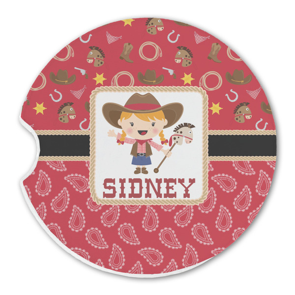 Custom Red Western Sandstone Car Coaster - Single (Personalized)
