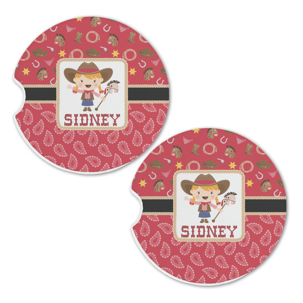 Red Western Sandstone Car Coasters - Set of 2