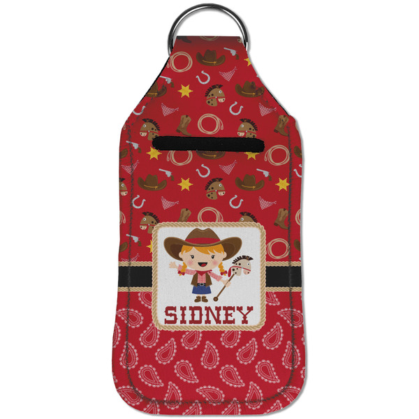 Red Western Sanitizer Holder Keychain - Large (Front)