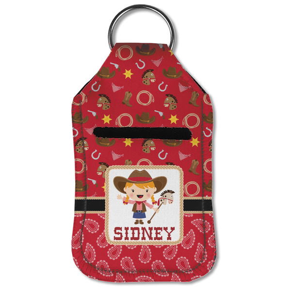 Red Western Sanitizer Holder Keychain - Small (Front Flat)