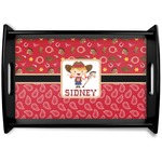 Red Western Black Wooden Tray - Small (Personalized)