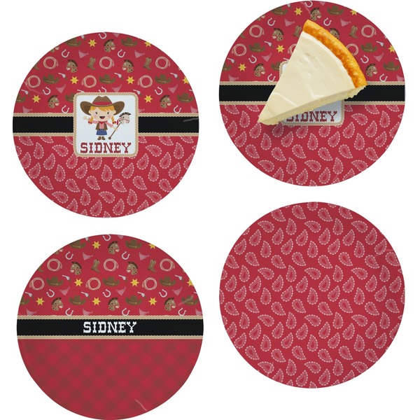 Red Western Set of Appetizer / Dessert Plates