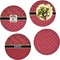 Red Western Set of 4 Glass Lunch / Dinner Plate 10" (Personalized)