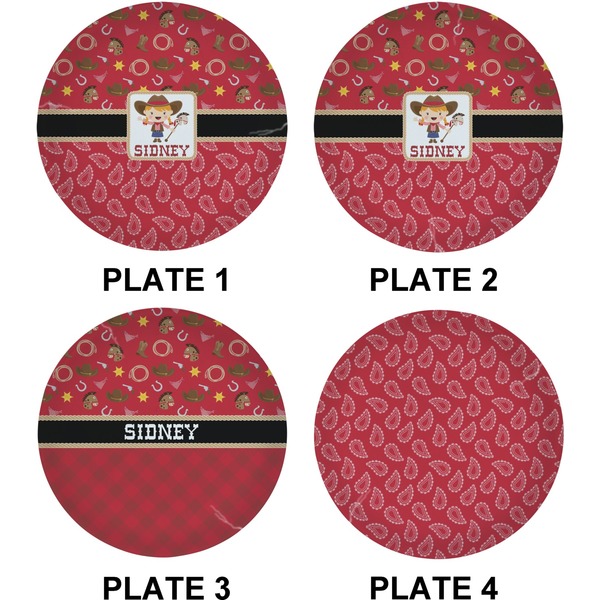 Red Western Set of Lunch / Dinner Plates (Approval)