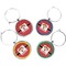 Red Western Set of Silver Wine Wine Charms