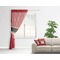 Red Western Sheer Curtain With Window and Rod - in Room Matching Pillow