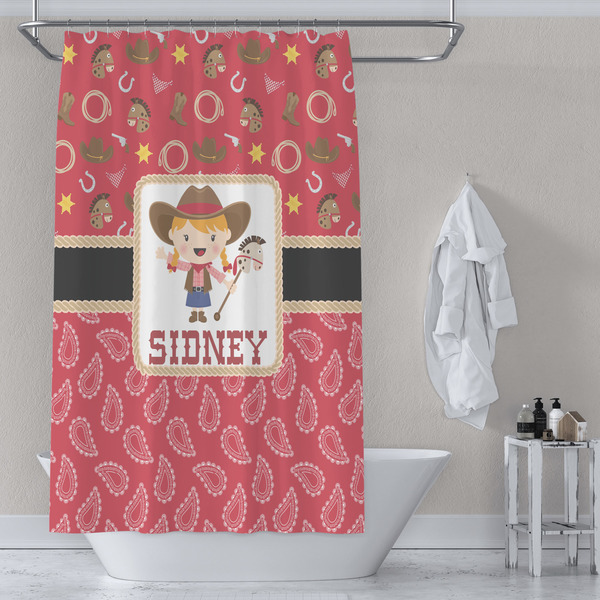 Red Western Shower Curtain Lifestyle