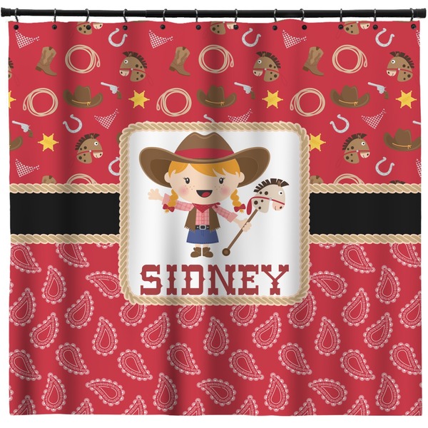 Custom Red Western Shower Curtain - Custom Size (Personalized)