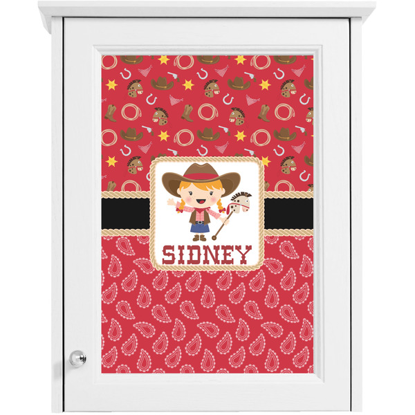 Red Western Single White Cabinet Decal